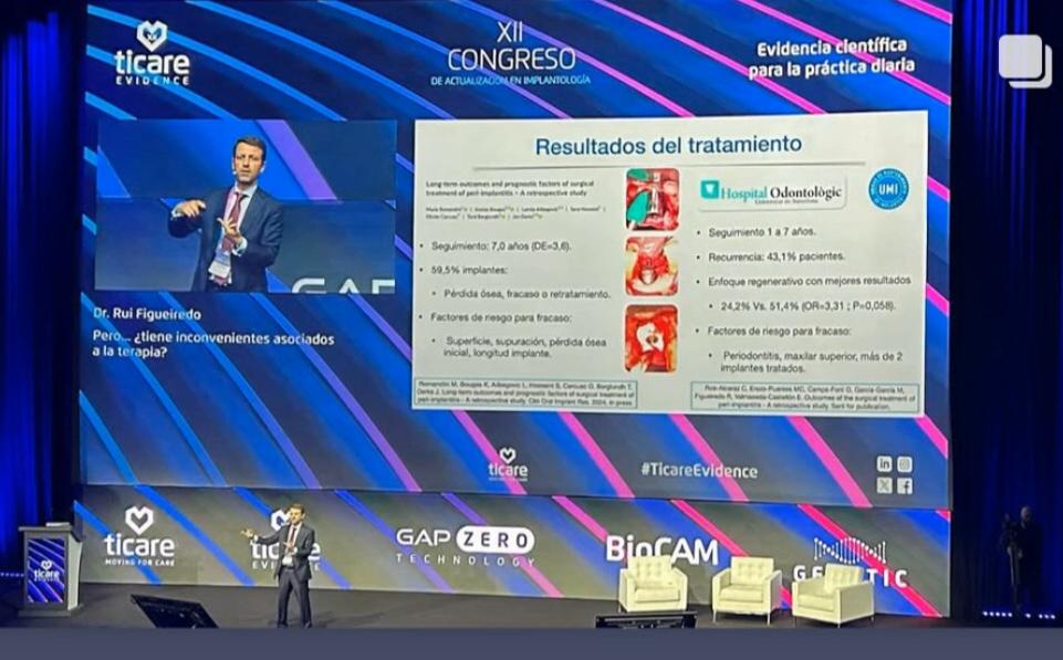 El Dr. Figueiredo presenta a Ticare Evidence,  els resultats d'un estudi d'investigació realizat a l'Hospital Odontològic Universitat de Barcelona